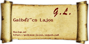 Galbács Lajos névjegykártya
